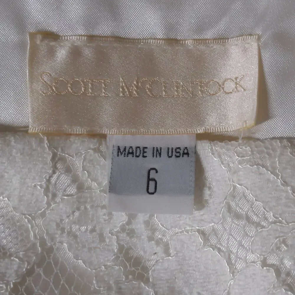Scott McClintock A Line Dress Black Lined Spaghetti Strap Lace 6 New Deadstock - Picture 7 of 15